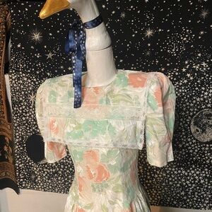 All That Jazz Pastel Floral Dress Vintage 80s cottagecore